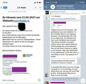 Ermittlungen gegen Juicy Fields?